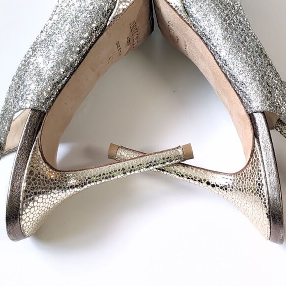 JIMMY CHOO 40 'Nova' Champagne Slingback 100mm Heels Womens Size 9 - Picture 8 of 10
